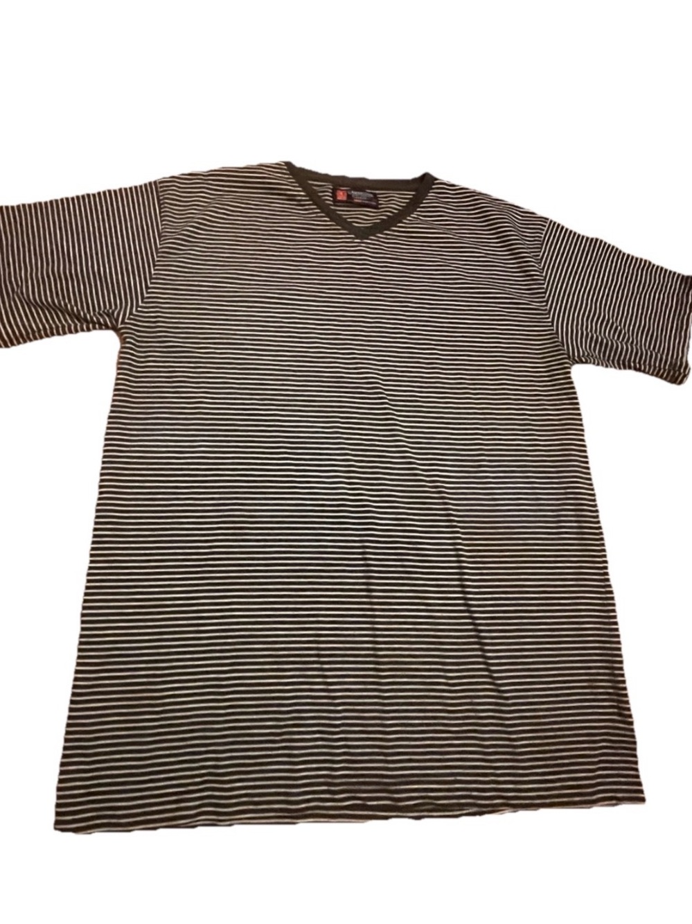 Cambridge Classics Men’s Large Black & White Striped Button-Up Shirt